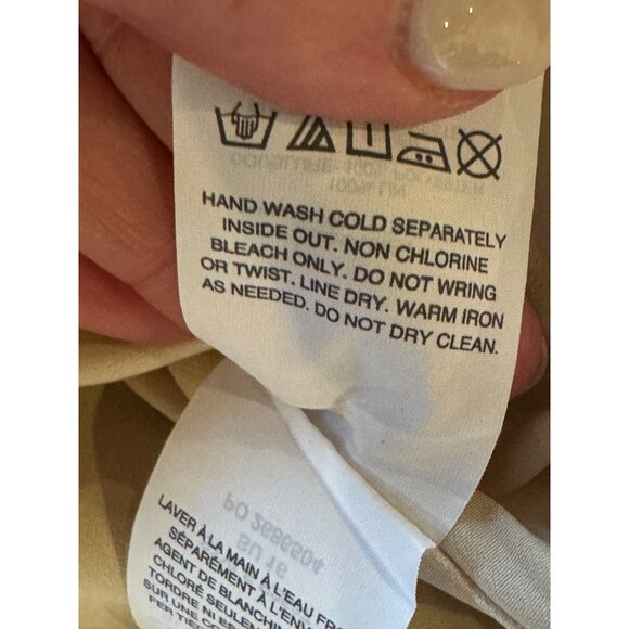 J Crew Dress Women 2 Beige Metallic Gold Linen Shift Mini Lagenlook Preppy - Picture 13 of 13